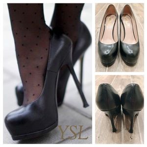 YSL Tribtoo 105 Black Pump Euro Size 35.5